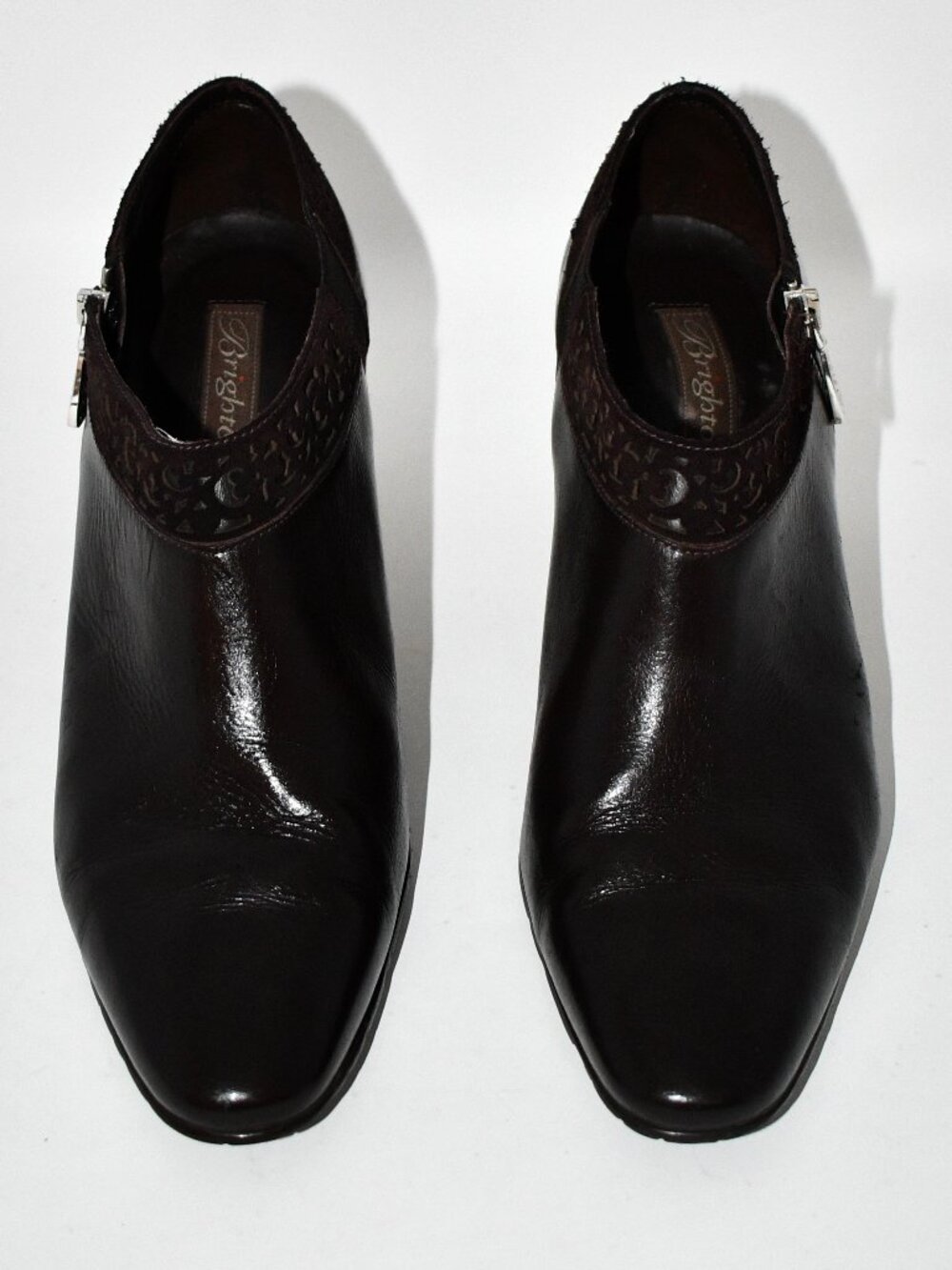 Brighton Women's Leather Ankle Booties Size 10M Brown Good Condition